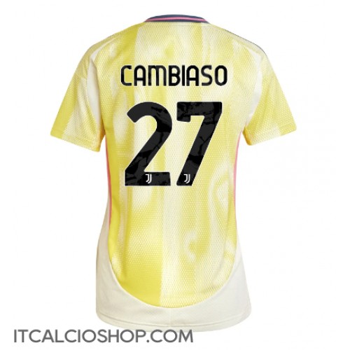 Juventus Andrea Cambiaso #27 Seconda Maglia Femmina 2024-25 Manica Corta Juventus Andrea Cambiaso #27 Seconda Maglia Femmina 2024-25 Manica Corta